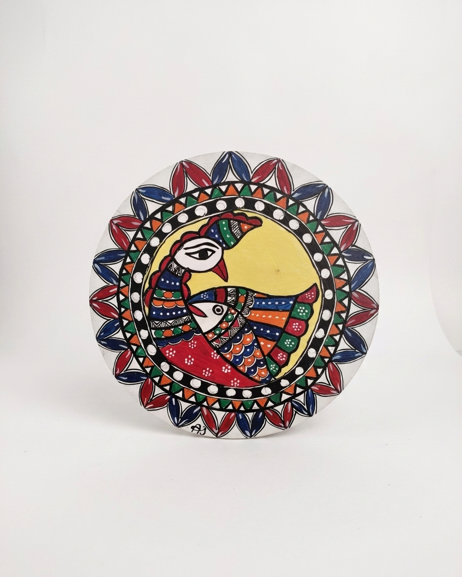 Peacock Madhubani Painting Wall Art – Handcrafted Decorative Wall Hanging