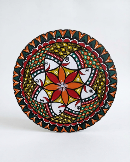 Handmade Fish Collage Madhubani Painting Wall Art Decor