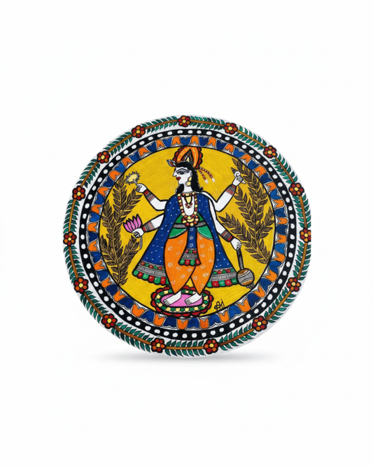 Lord Vishnu Madhubani Wall Art Traditional Painting