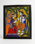 Shiv Parvati Madhubani Painting Handmade Paper Wall Art Without Frame