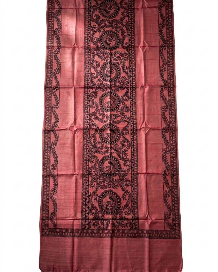 Handmade Madhubani Painting Dupatta | Hand-Painted Ethnic Dupatta