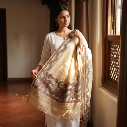Handmade Madhubani Painting Dupatta for Women