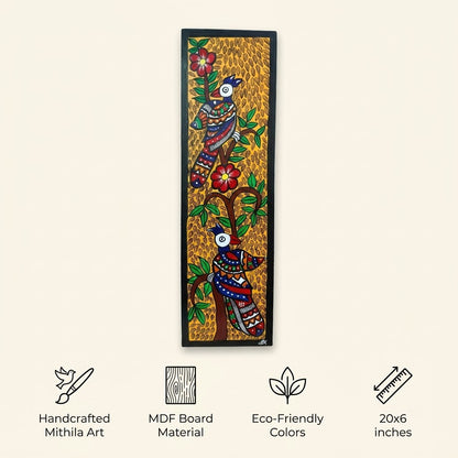 Birds & Tree of Life Handpainted Madhubani Wall Art