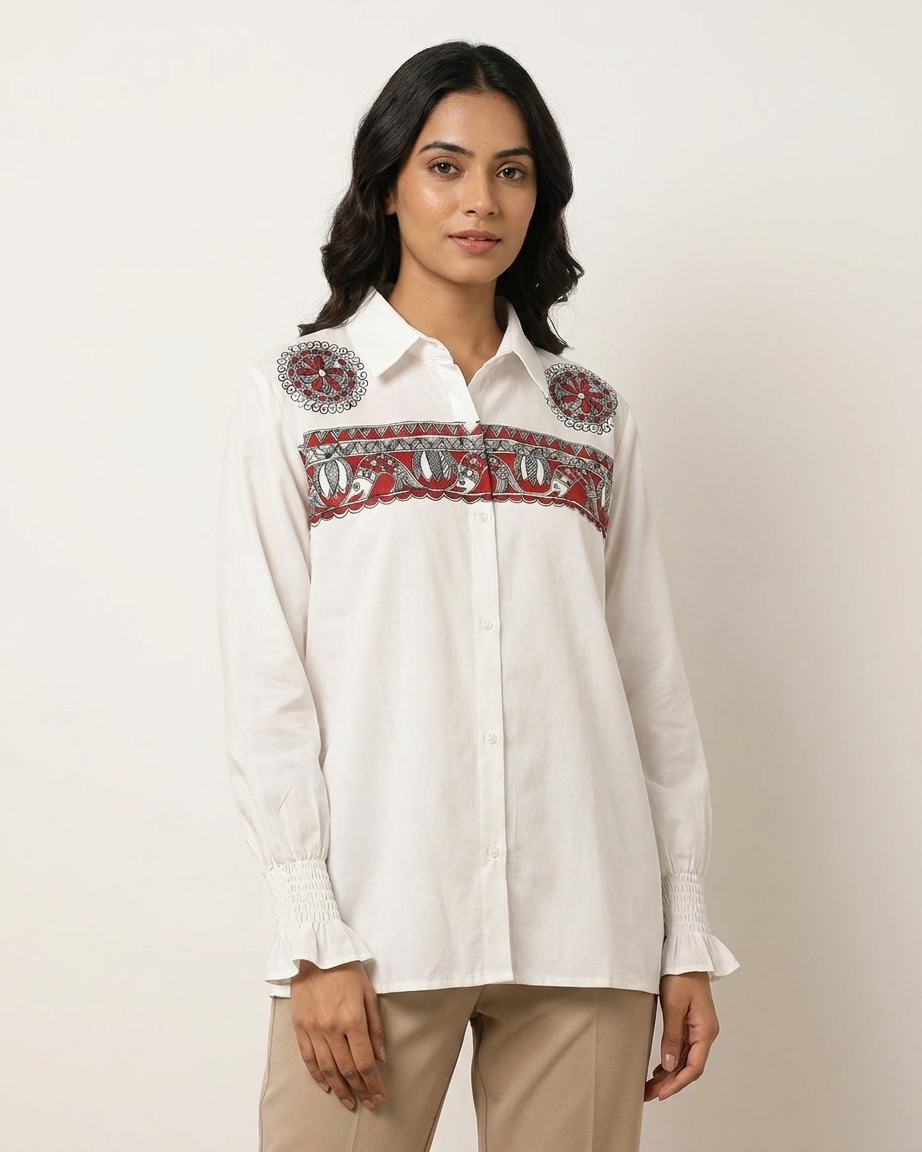 Hand-Painted Madhubani Women's – Traditional Folk Art Design