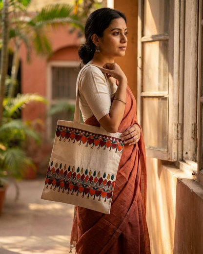 Handmade Madhubani Painting Tote Bag for Everyday Fashion