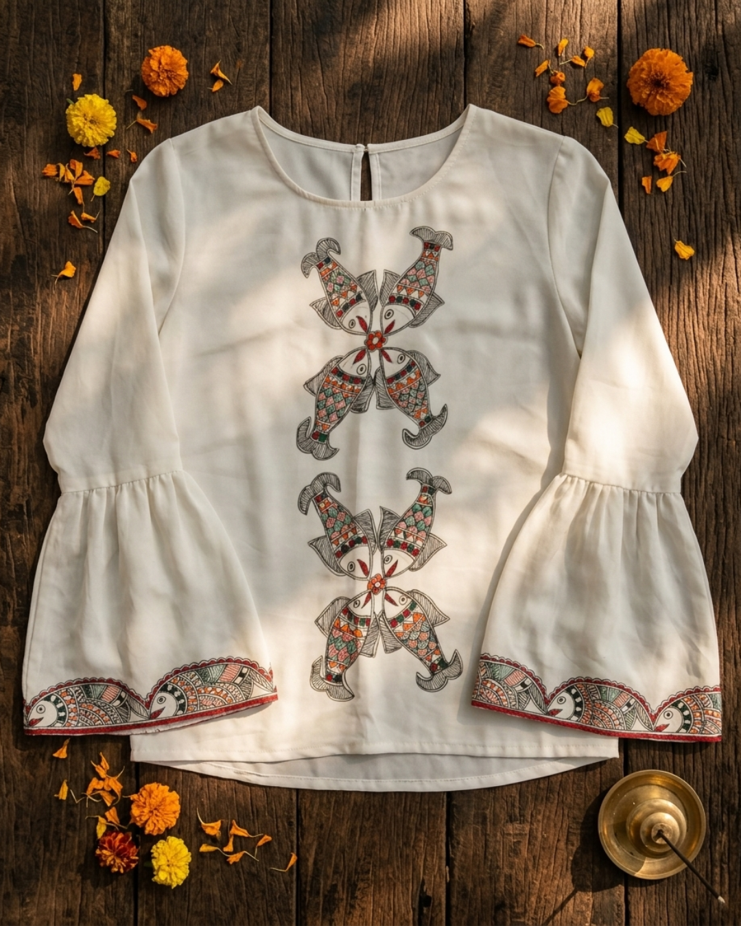 Women Madhubani Painting Top  – Handcrafted Ethnic Designer Wear for Women