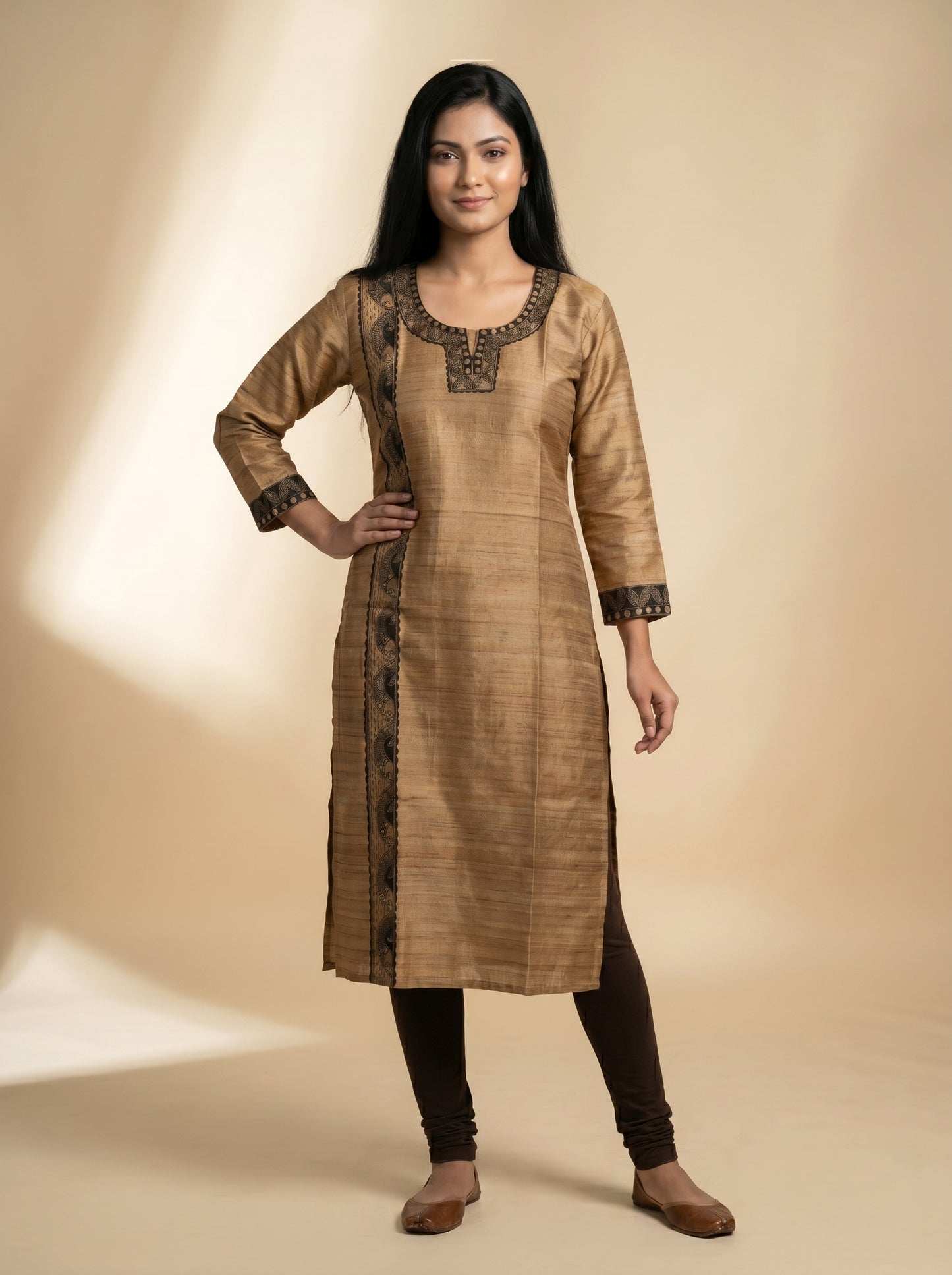 Hand-Painted Madhubani Readymade Kurti for Women