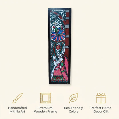 Handpainted Madhubani Peacock Wall Art for Home Decor