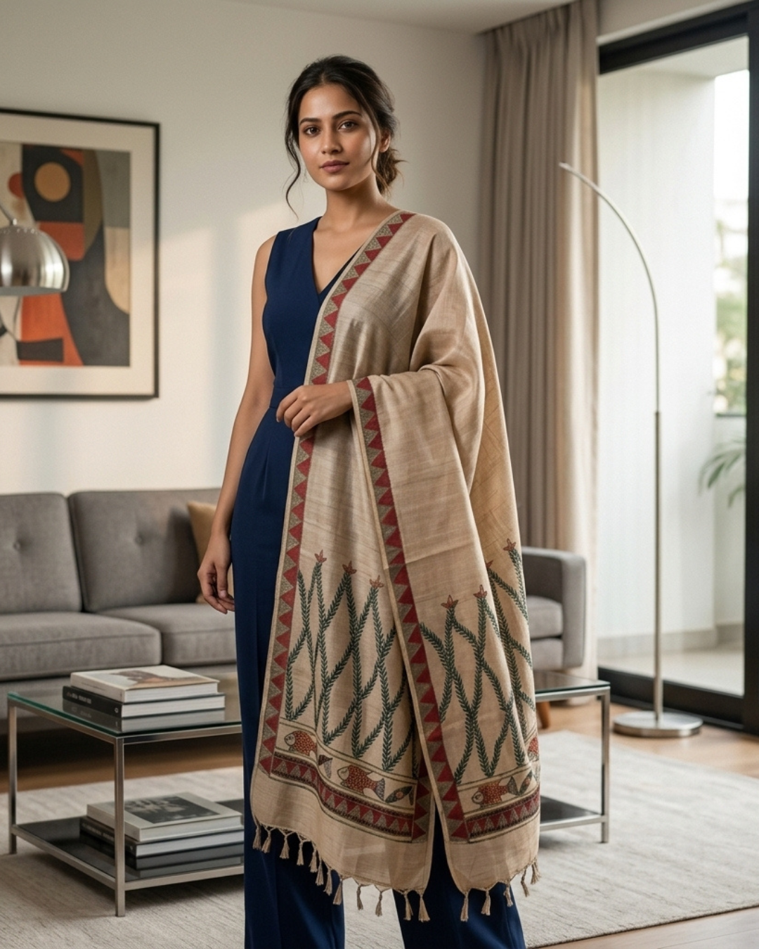 Handmade Madhubani Painting Dupatta for Women – Ethnic Handcrafted Traditional