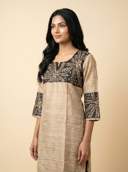 Hand-Painted Madhubani Readymade Kurti for Women