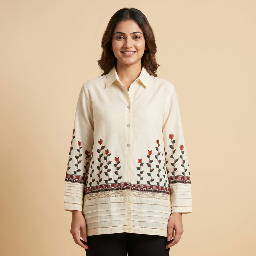 Hand-Painted Madhubani Women's Top – Ethnic Designer Wear