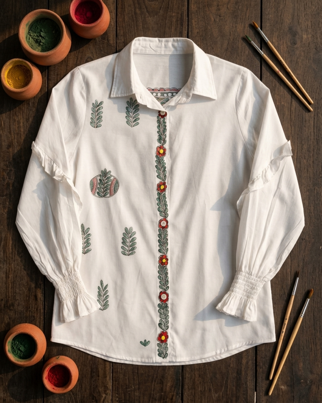 Front & Back Madhubani Shirt for Women –  (Size L) | Ethnic Designer Wear