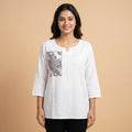 Women's Hand-Painted Madhubani Top - Ethnic Art Wear