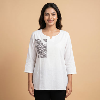 Women's Hand-Painted Madhubani Top | Ethnic Art Wear