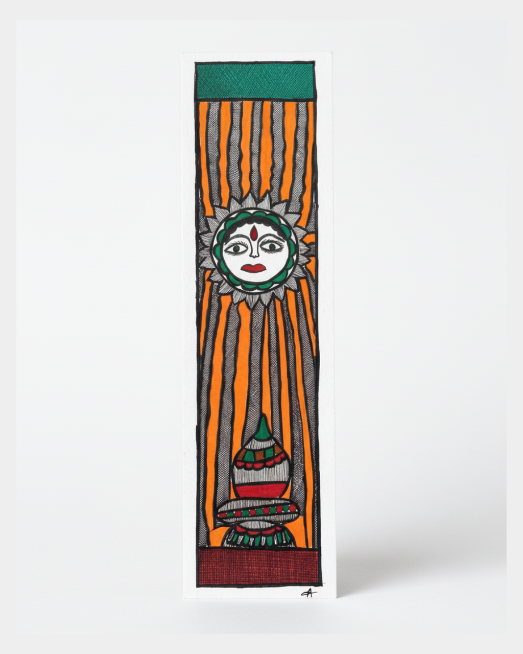 God Surya Madhubani Painting – Handmade Paper Wall Art
