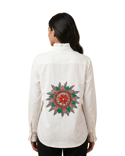 Front & Back Handmade Madhubani Painting Women Shirt