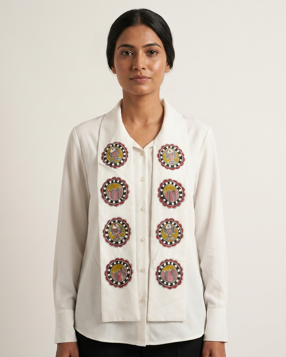 Handmade Madhubani Painting Women Shirt – Elegant Ethnic Wear