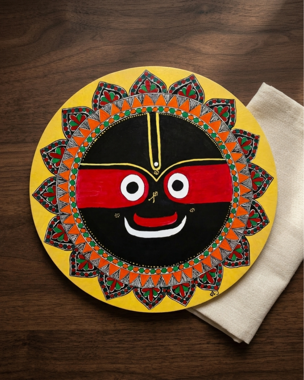 Jagannath Ji Madhubani Painting – 16 Inch MDF Wall Art
