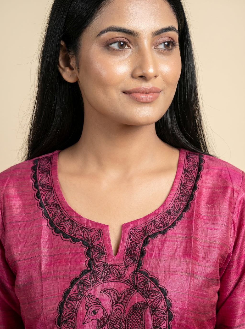 Hand-Painted Madhubani Readymade Kurti  | Handmade Ethnic Wear for Women