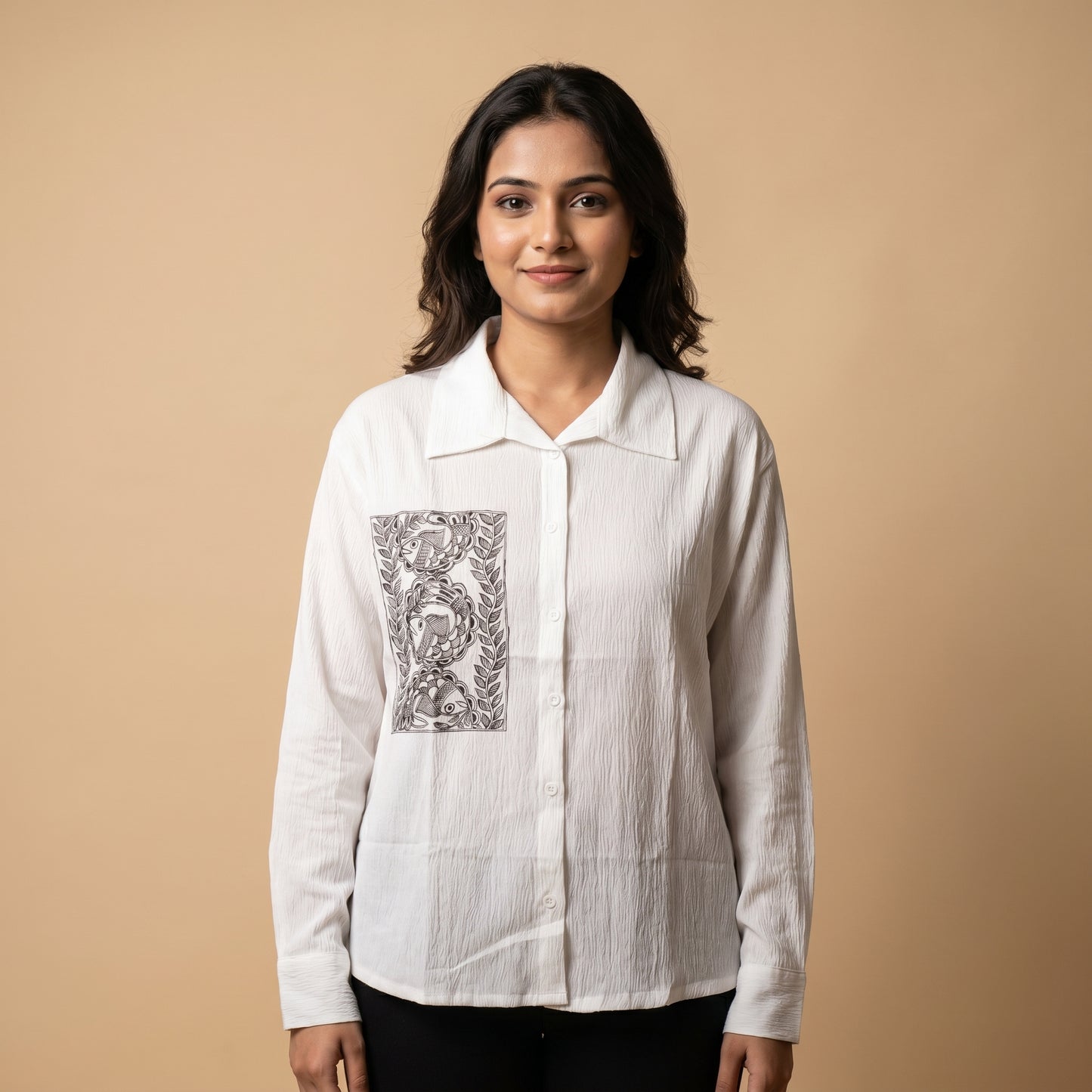 Hand-Painted Madhubani Women's Shirt Ethnic Fashion Wear
