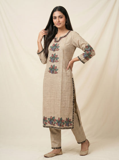 Hand-Painted Madhubani Kurti Palazzo Set for Women