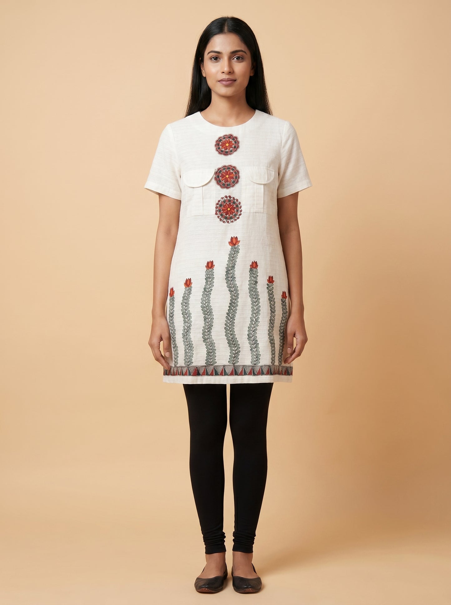 Handmade Madhubani Painting Women Long Top for Women