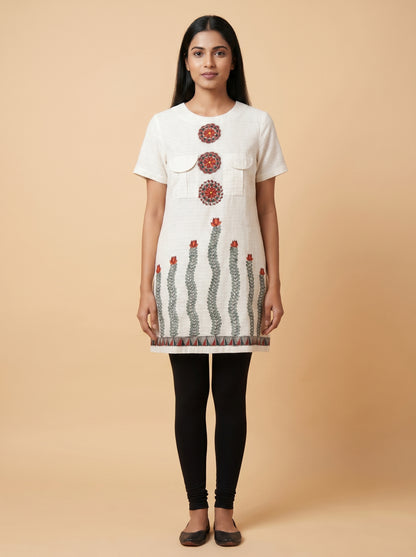 Handmade Madhubani Painting Women Long Top for Women