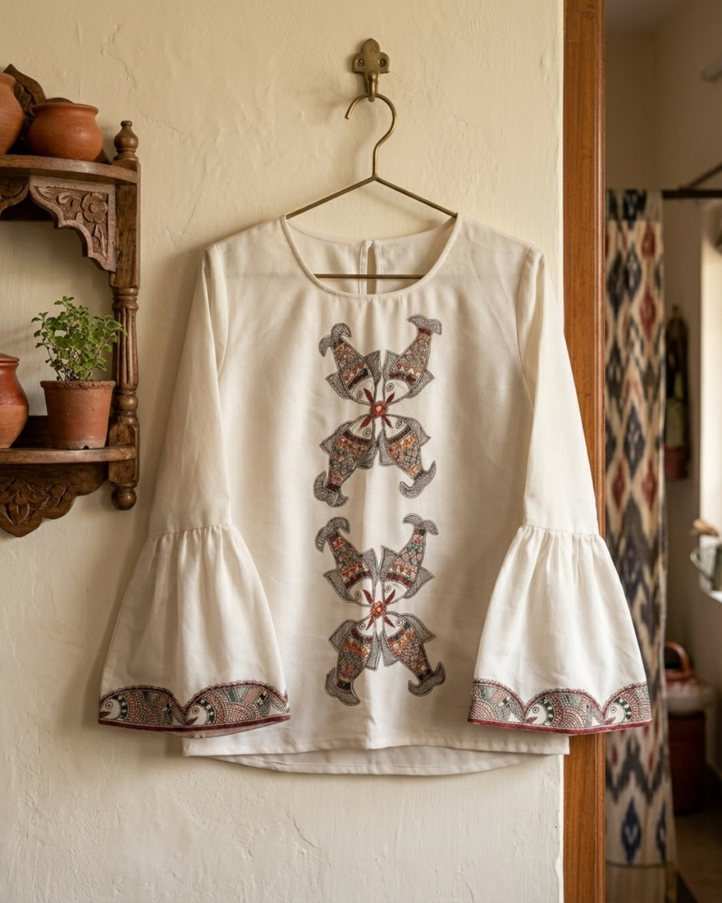 Women Madhubani Painting Top  – Handcrafted Ethnic Designer Wear for Women