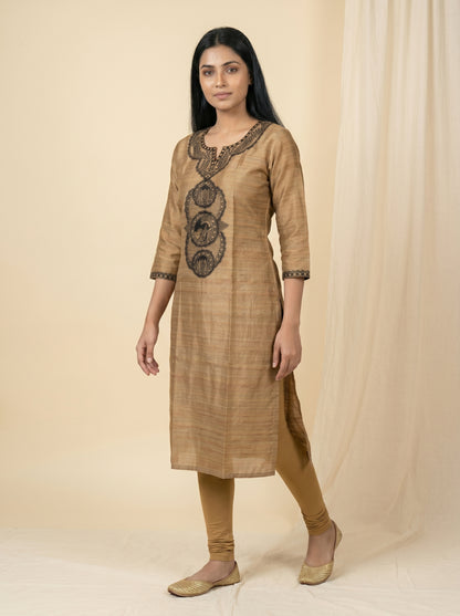 Hand-Painted Madhubani Readymade Kurti for Women