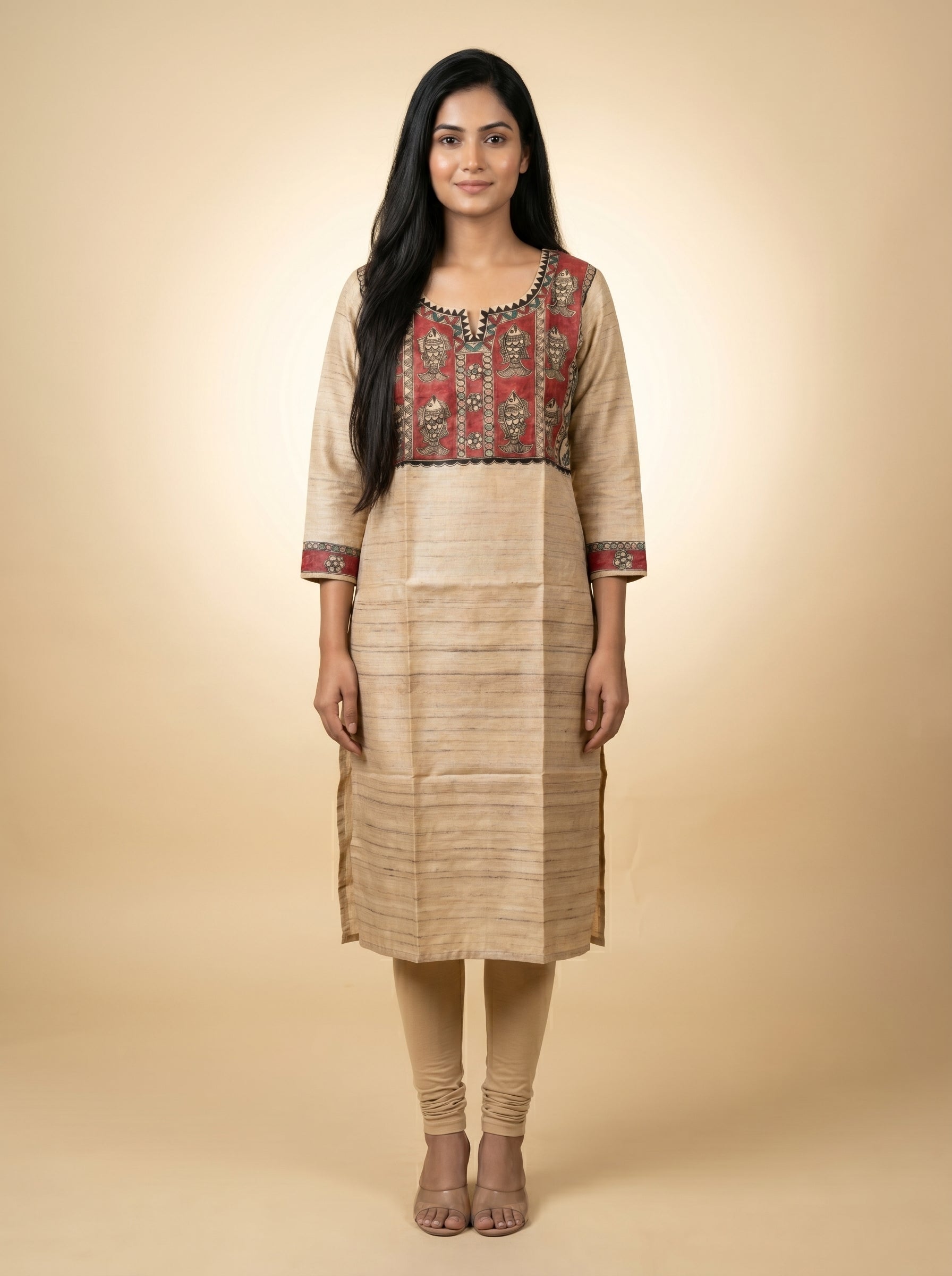 Hand-Painted Madhubani Readymade Kurti | Handmade Ethnic Wear for Women