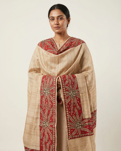 Handmade Madhubani Painting Dupatta for Women Art