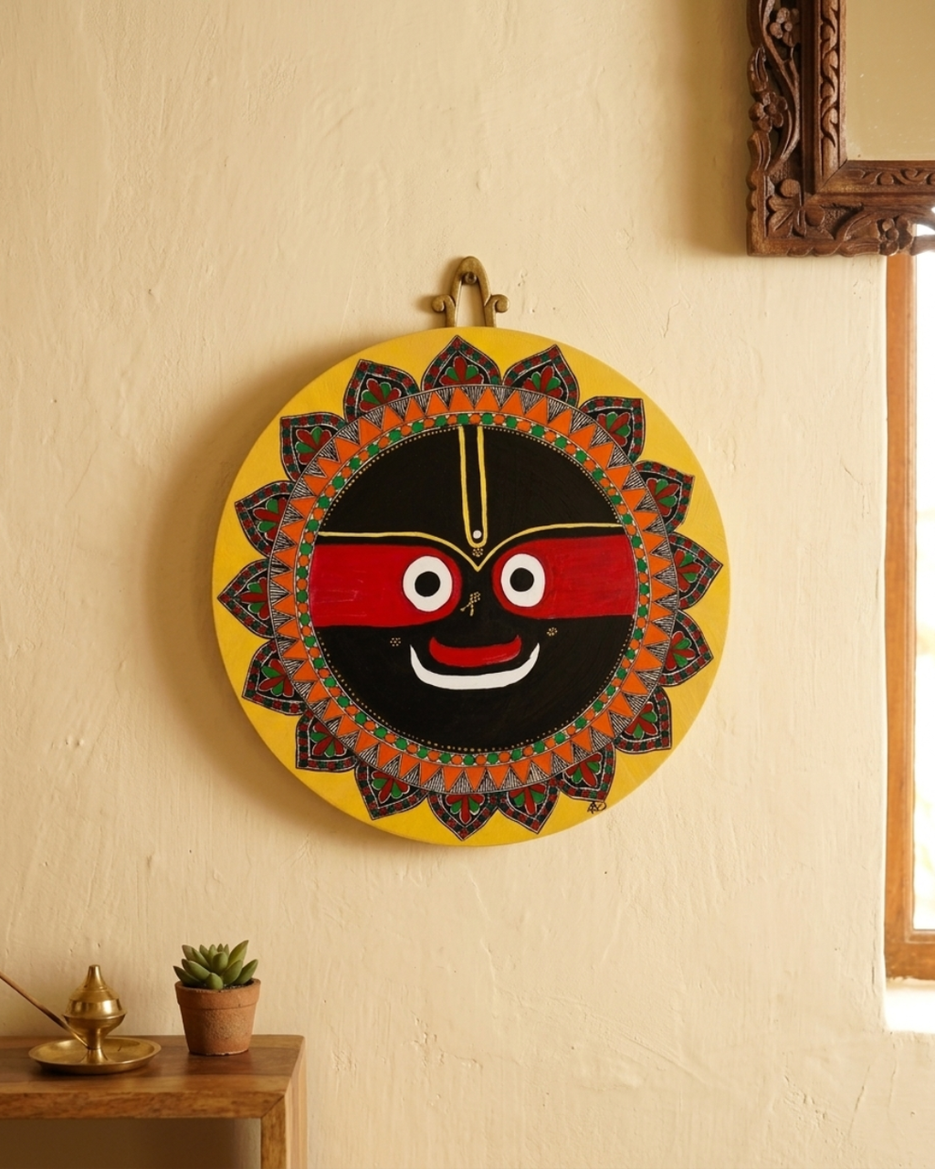 Jagannath Ji Madhubani Painting – 16 Inch MDF Wall Art