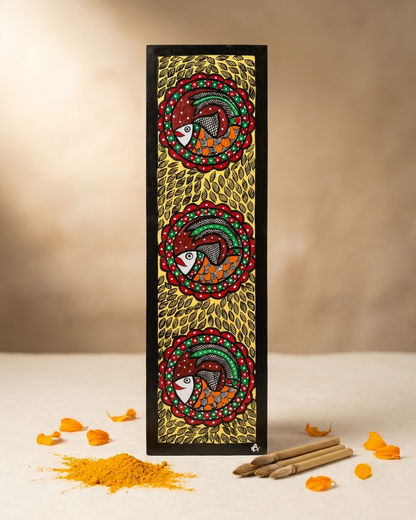 Handpainted Madhubani Fish Wall Art for Home Decor