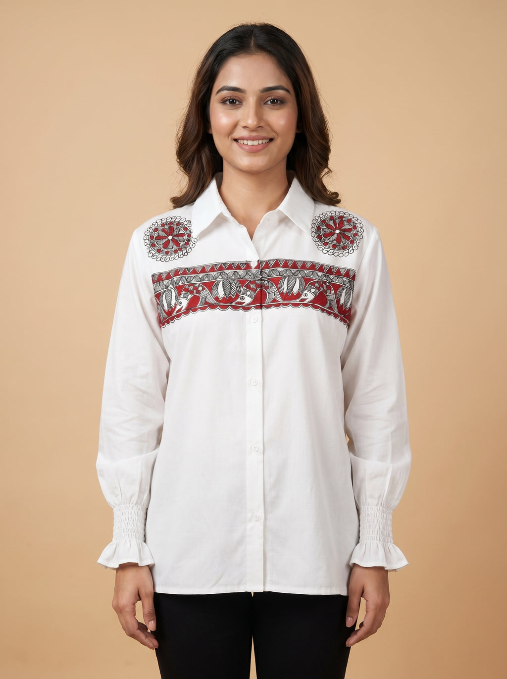 Hand-Painted Madhubani Women's – Traditional Folk Art Design