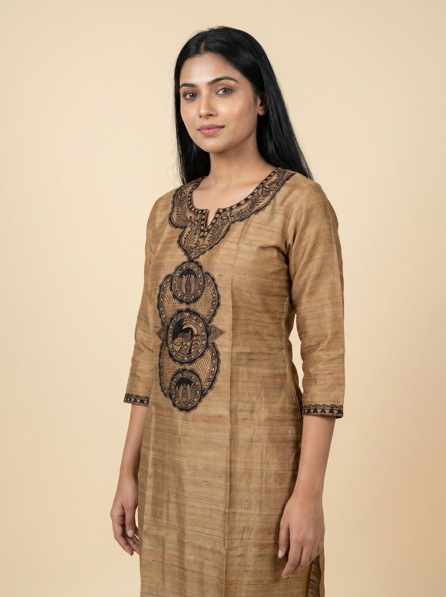Hand-Painted Madhubani Readymade Kurti for Women