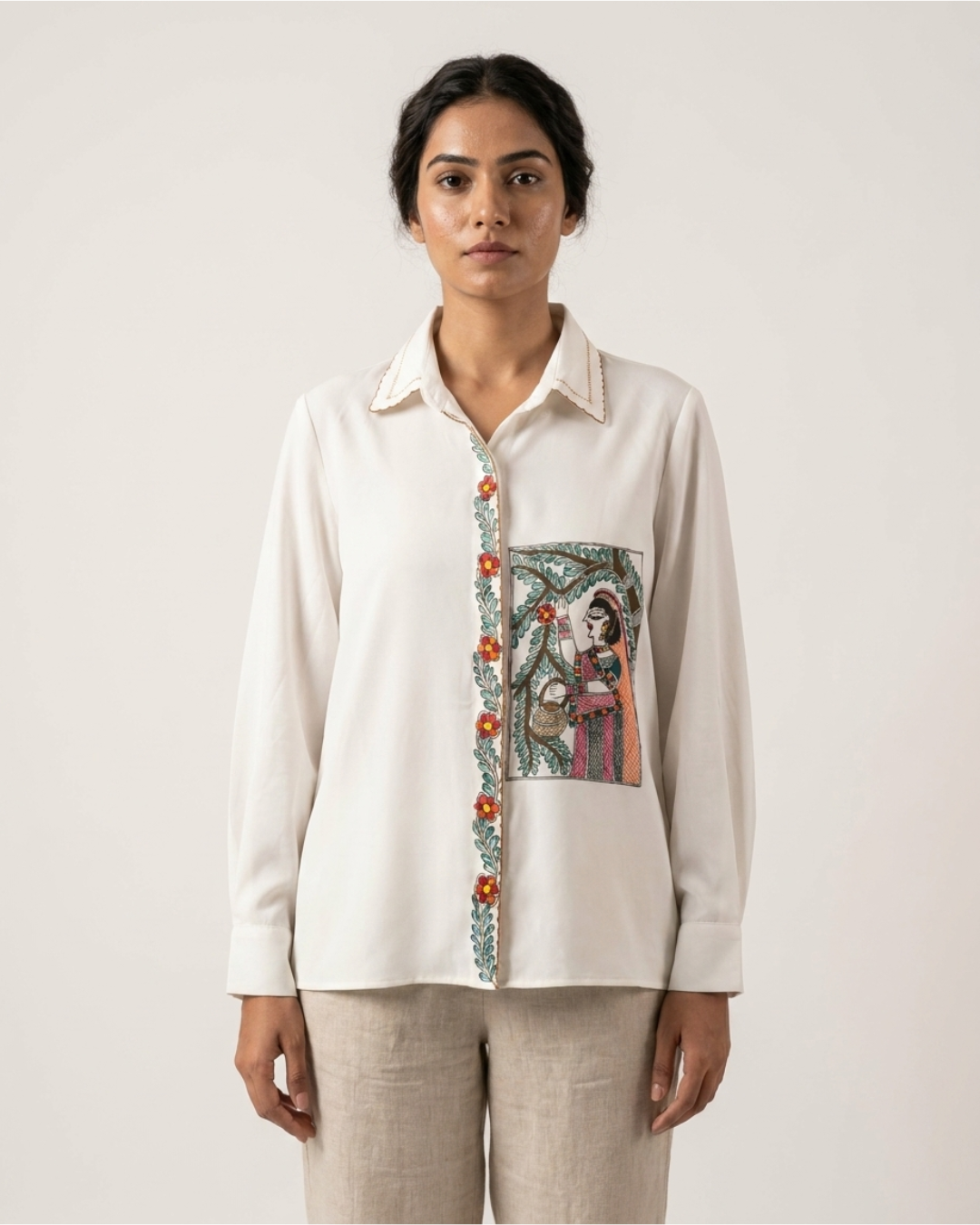 Madhubani Shirt for Women –  (Size M) | Ethnic Designer Wear