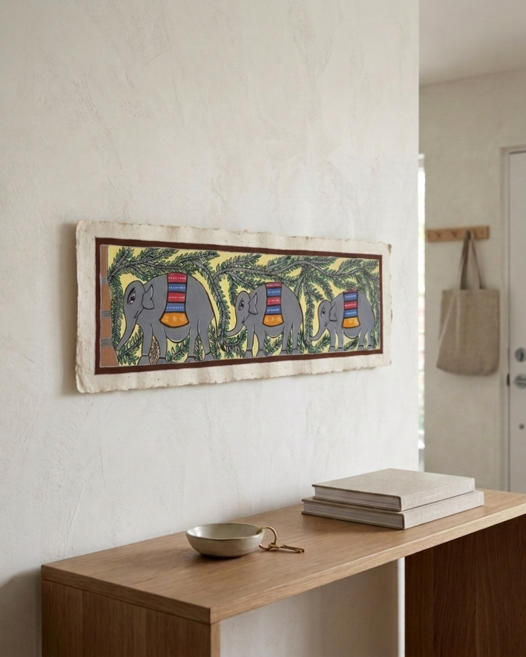Elephant Tree of Life Madhubani Painting | Handmade Wall Art
