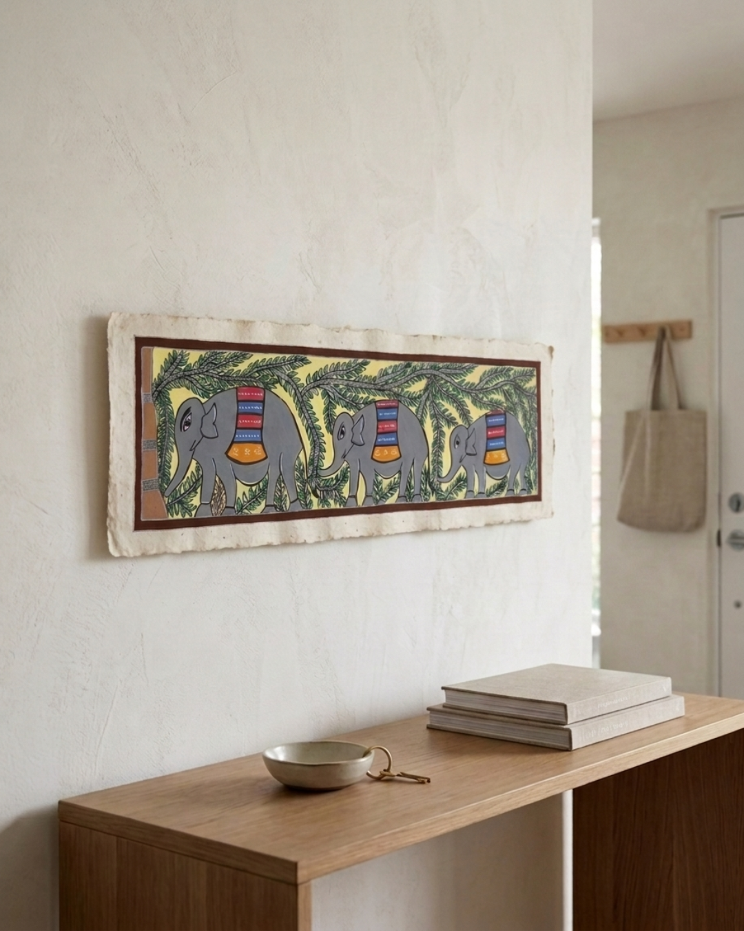 Elephant Tree of Life Madhubani Painting | Handmade Wall Art