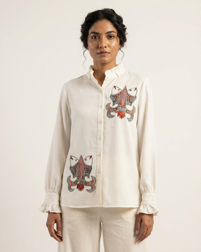 Madhubani Painting Shirt for Women | Ethnic Wear