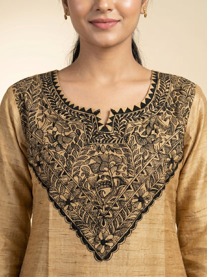 Hand-Painted Madhubani Kurti Palazzo Set for Women