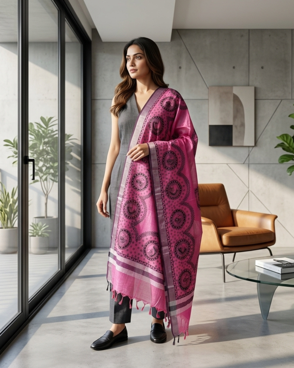Handmade Madhubani Painting Dupatta for Women – Traditional Handcrafted Ethnic