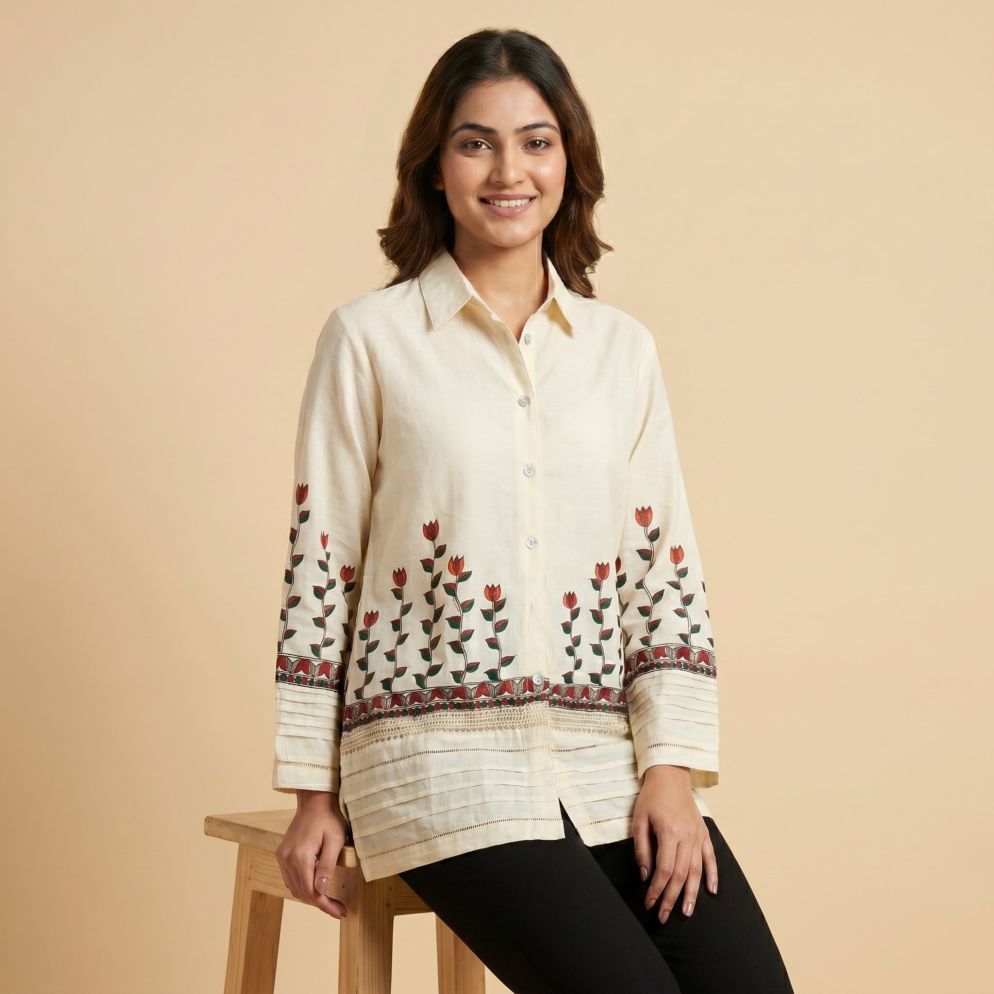 Hand-Painted Madhubani Women's Top – Ethnic Designer Wear