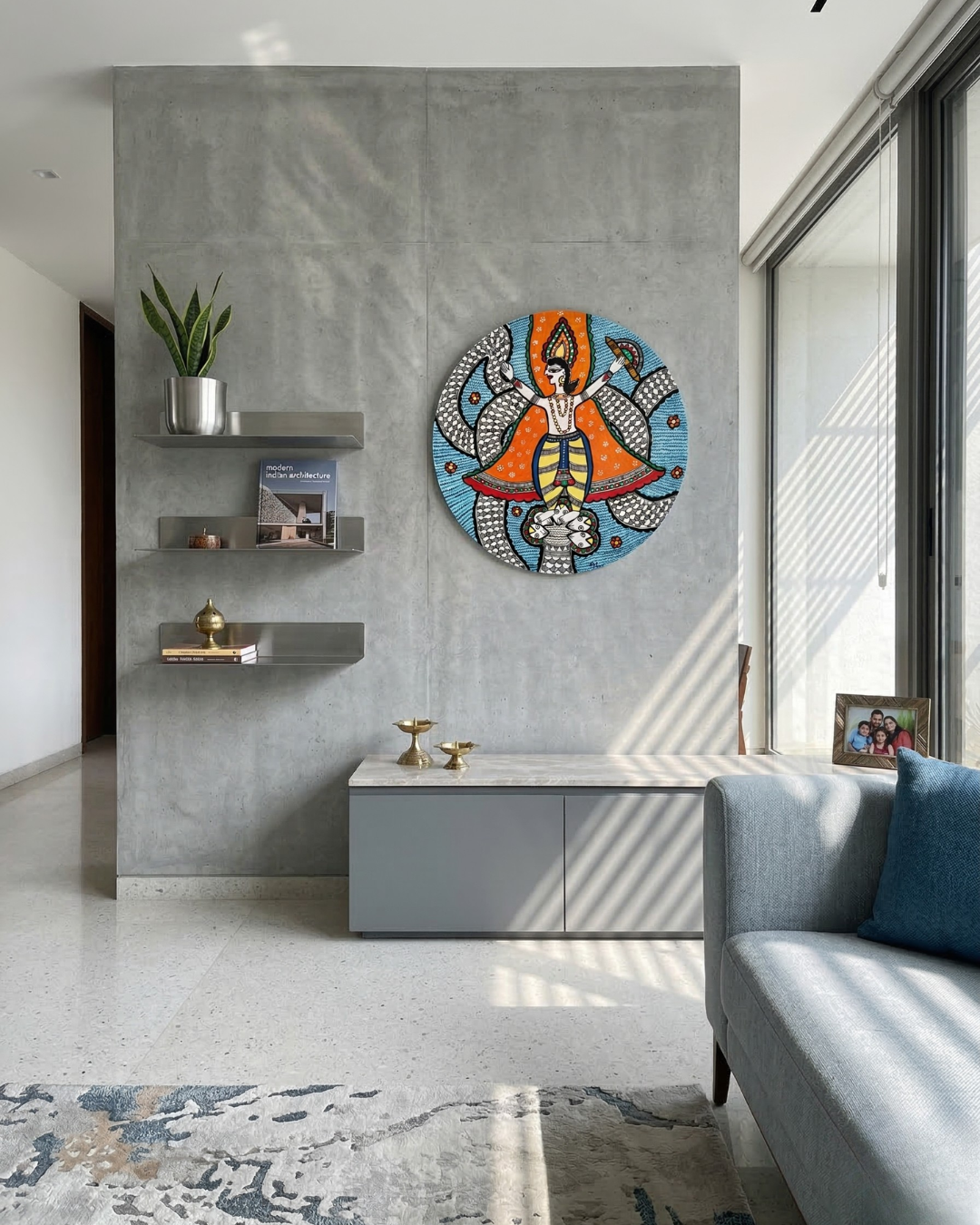 kaliya naag Madhubani Wall Art | 14 Inch MDF Board
