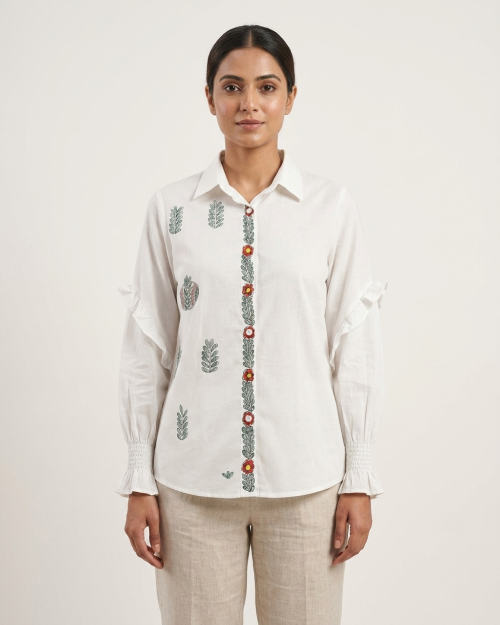 Front & Back Madhubani Shirt for Women –  (Size L) | Ethnic Designer Wear