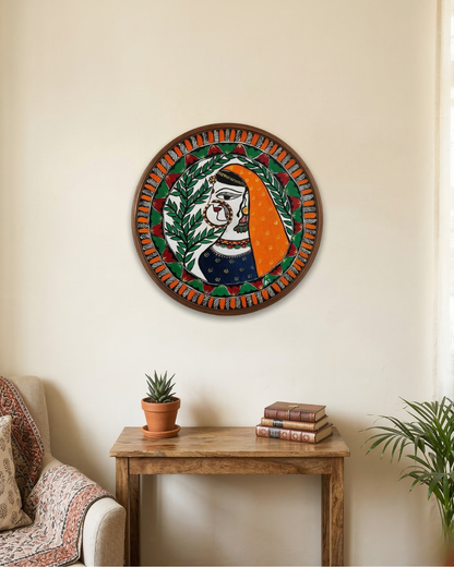 Maithil Lady Face Madhubani Wall Art Painting