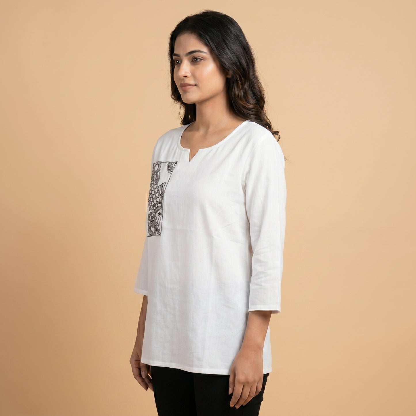 Women's Hand-Painted Madhubani Top | Ethnic Art Wear