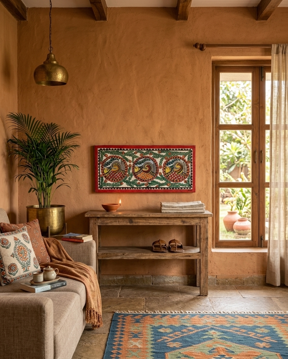 Fish Madhubani Painting with Frame – Handmade Wall Art