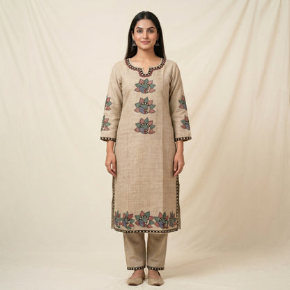 Hand-Painted Madhubani Kurti Palazzo Set for Women