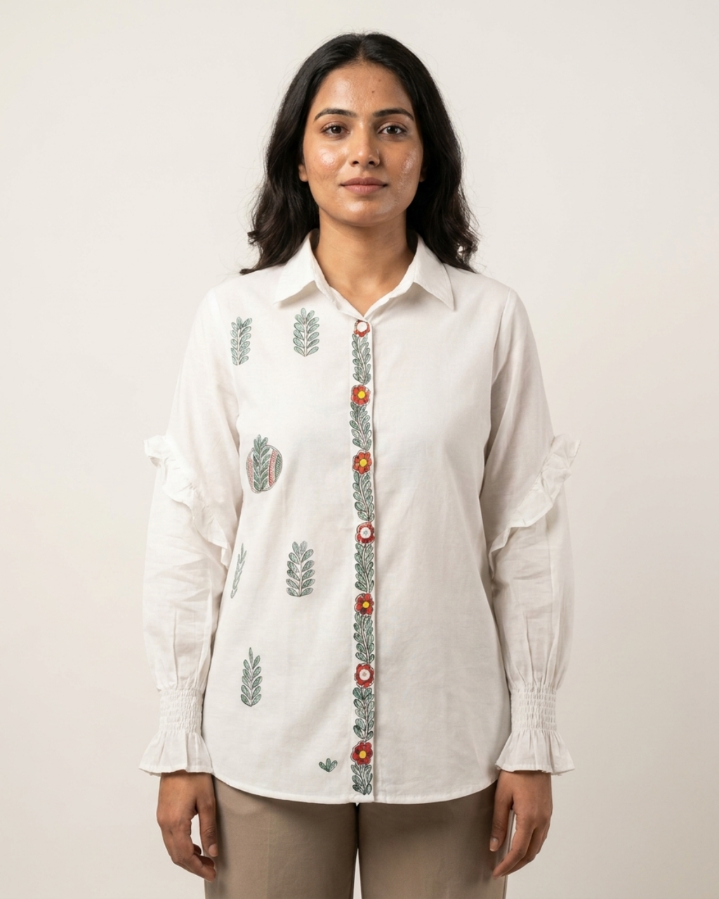 Front & Back Madhubani Shirt for Women –  (Size L) | Ethnic Designer Wear