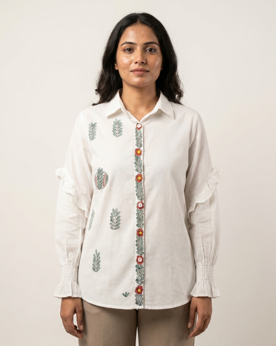 Front & Back Madhubani Shirt for Women –  (Size L) | Ethnic Designer Wear